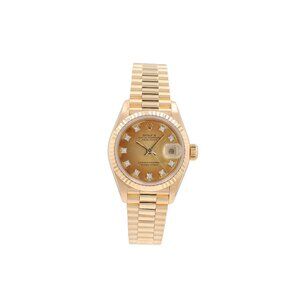 Rolex Datejust 69178 26mm Champagne Diamond Dial Fluted Bezel President Band